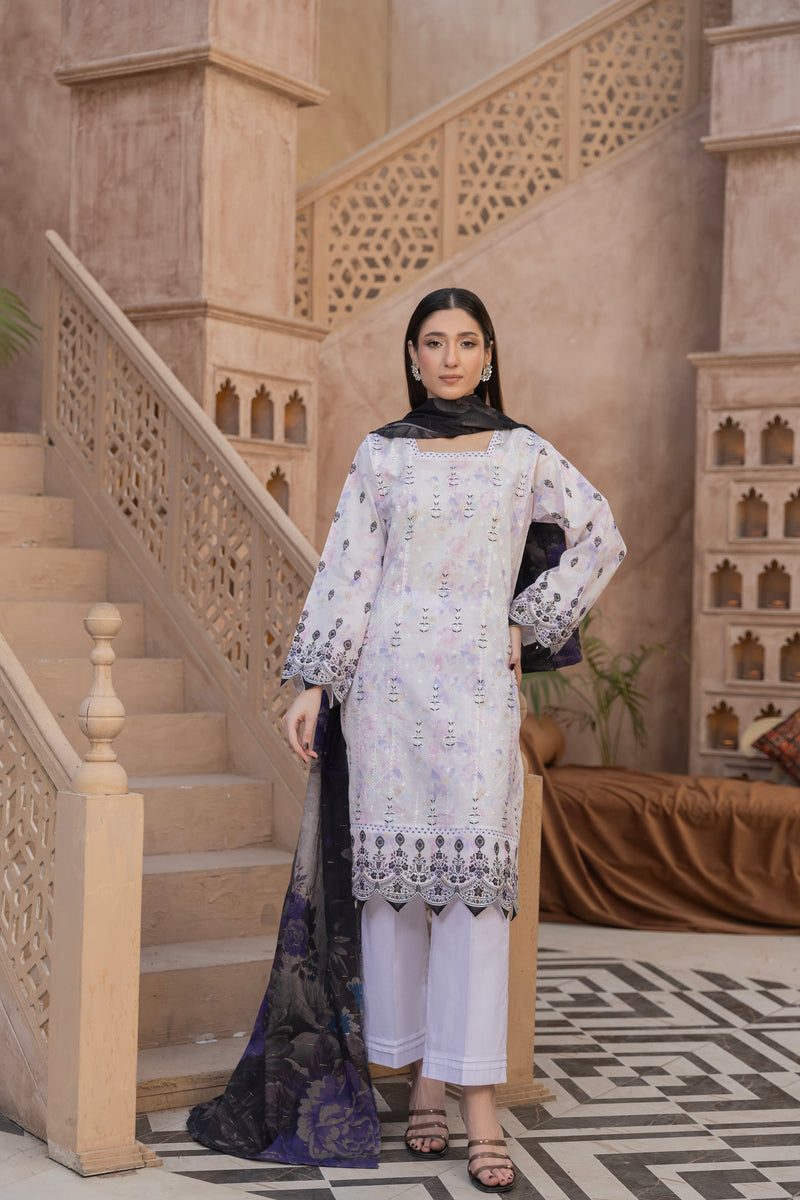 NAZLIA - 3 PC UNSTITCHED