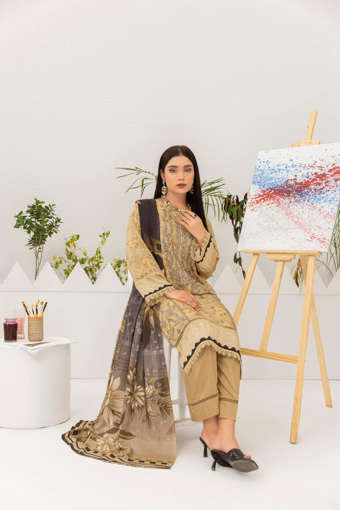 TRANQUIL - 3 PC UNSTITCHED