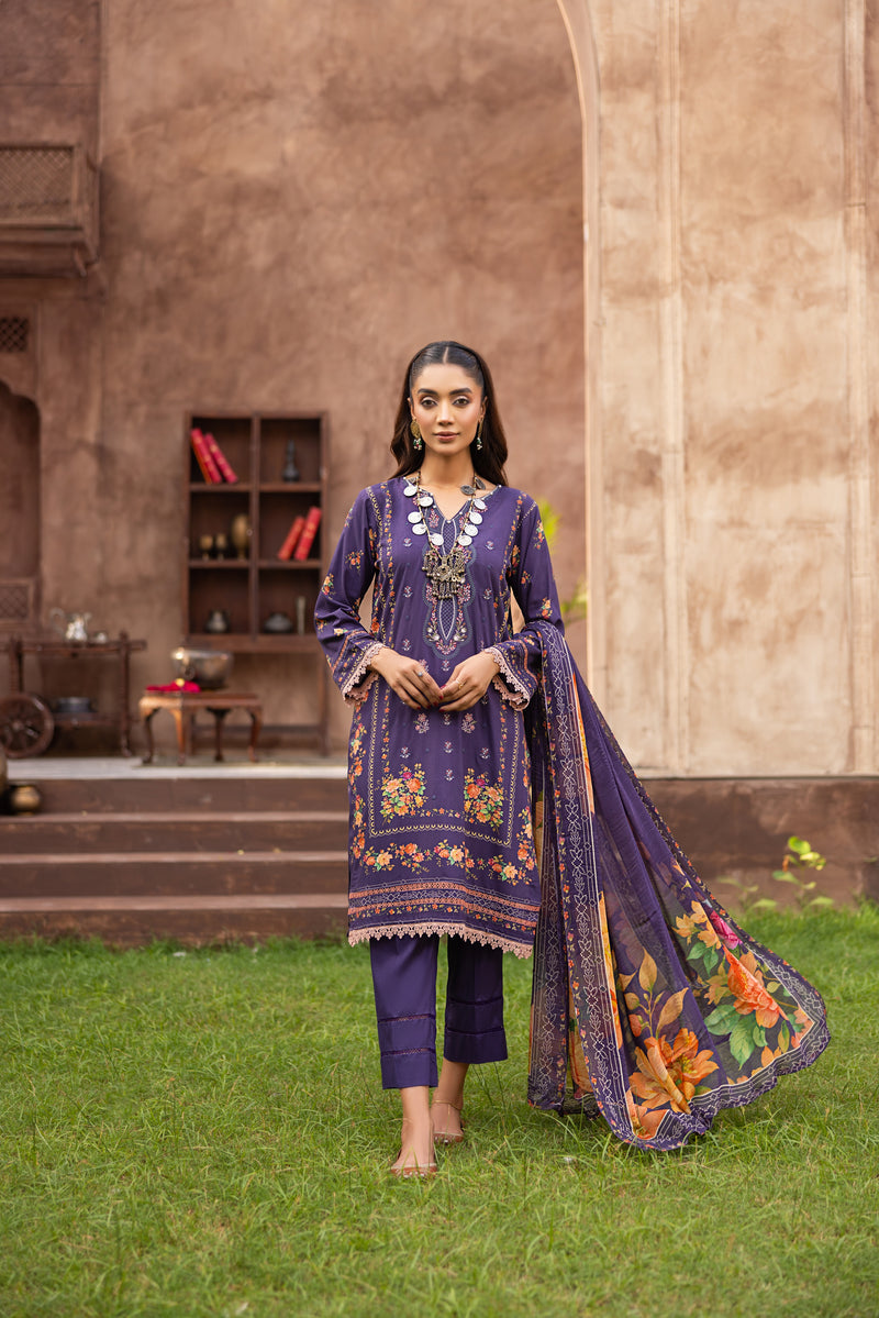 NOORVIA - 3 PC UNSTITCHED