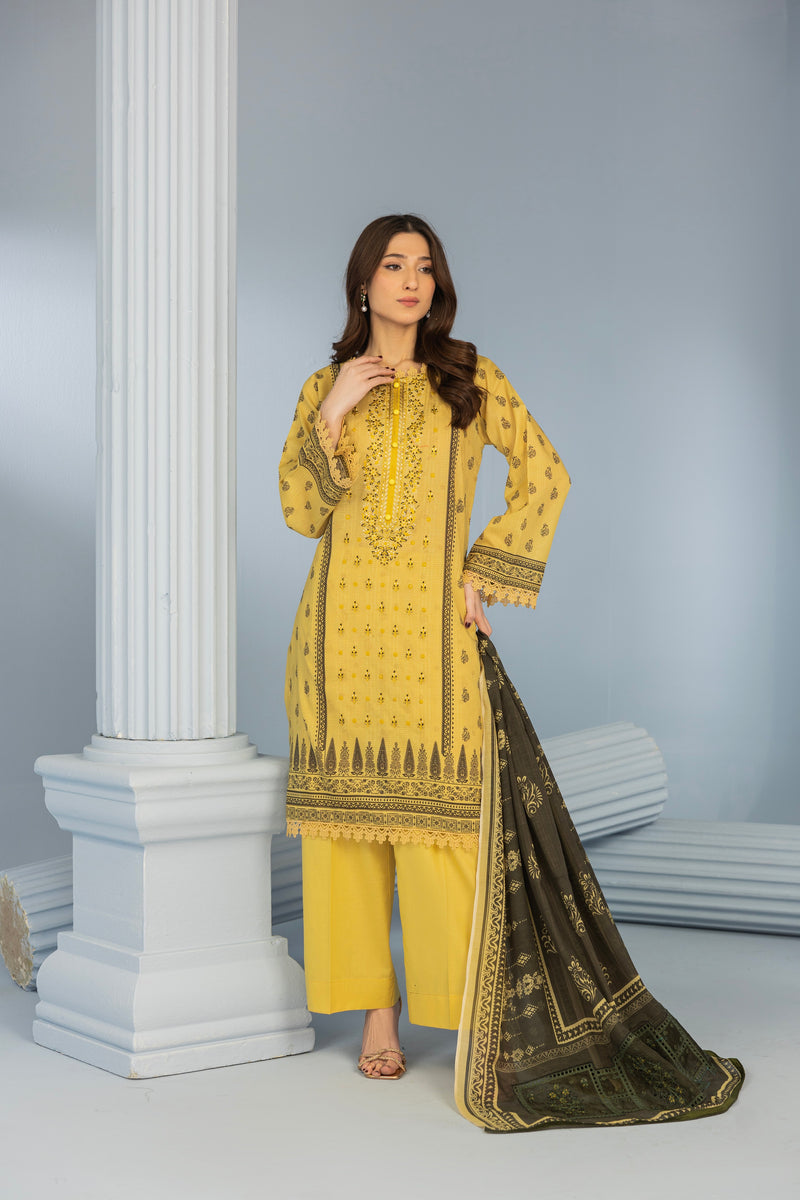 FAHREENA - 3 PC UNSTITCHED