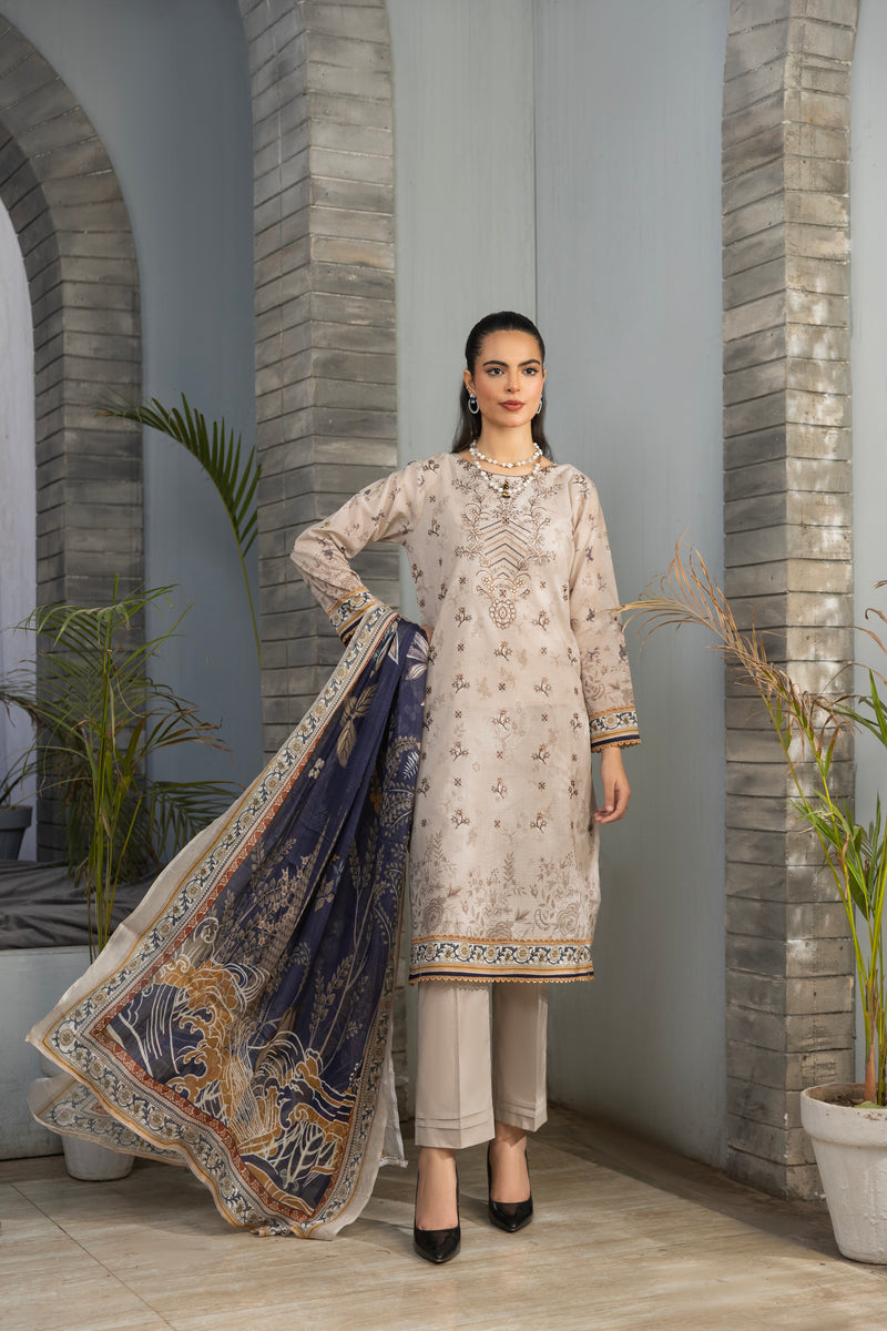 VELISHA - 3 PC UNSTITCHED