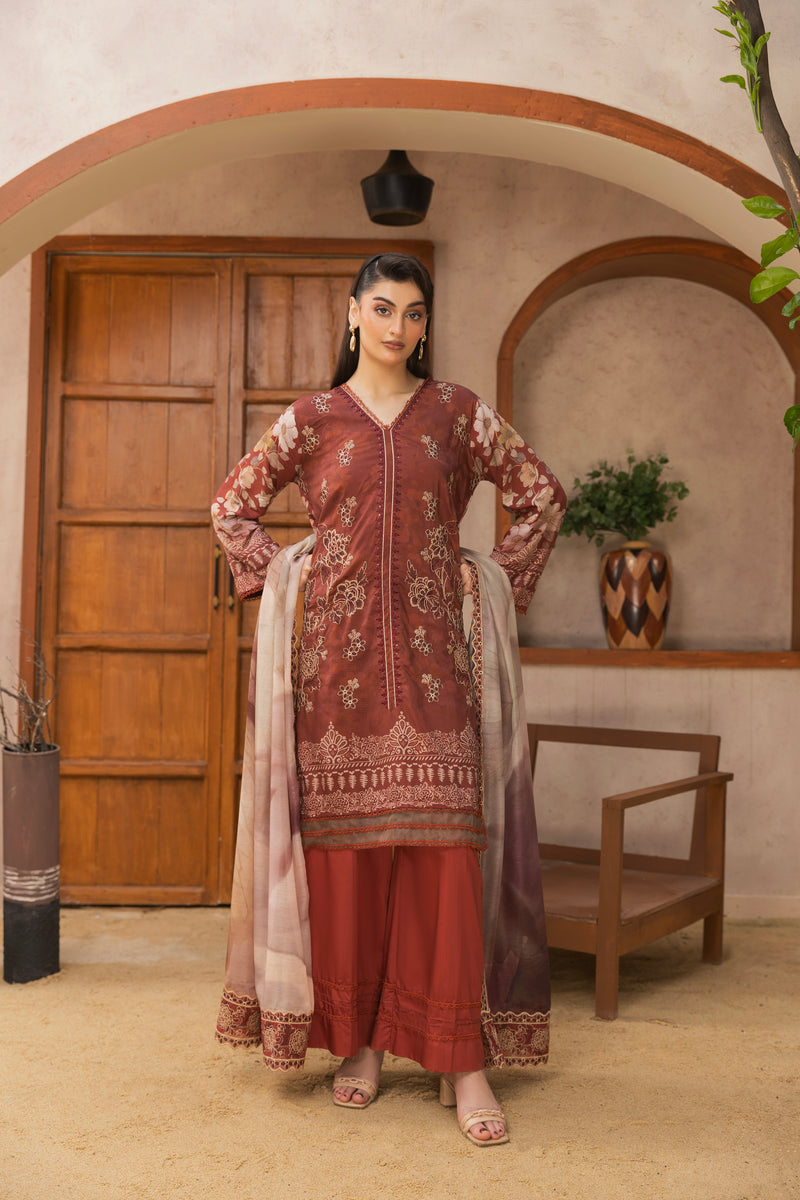 NOORIN - 3 PC UNSTITCHED