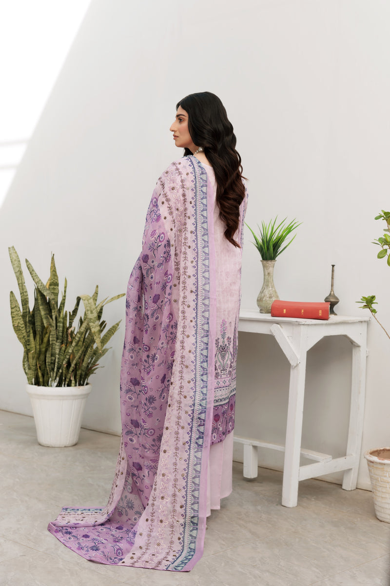 PALM PANTS - 3 PC UNSTITCHED