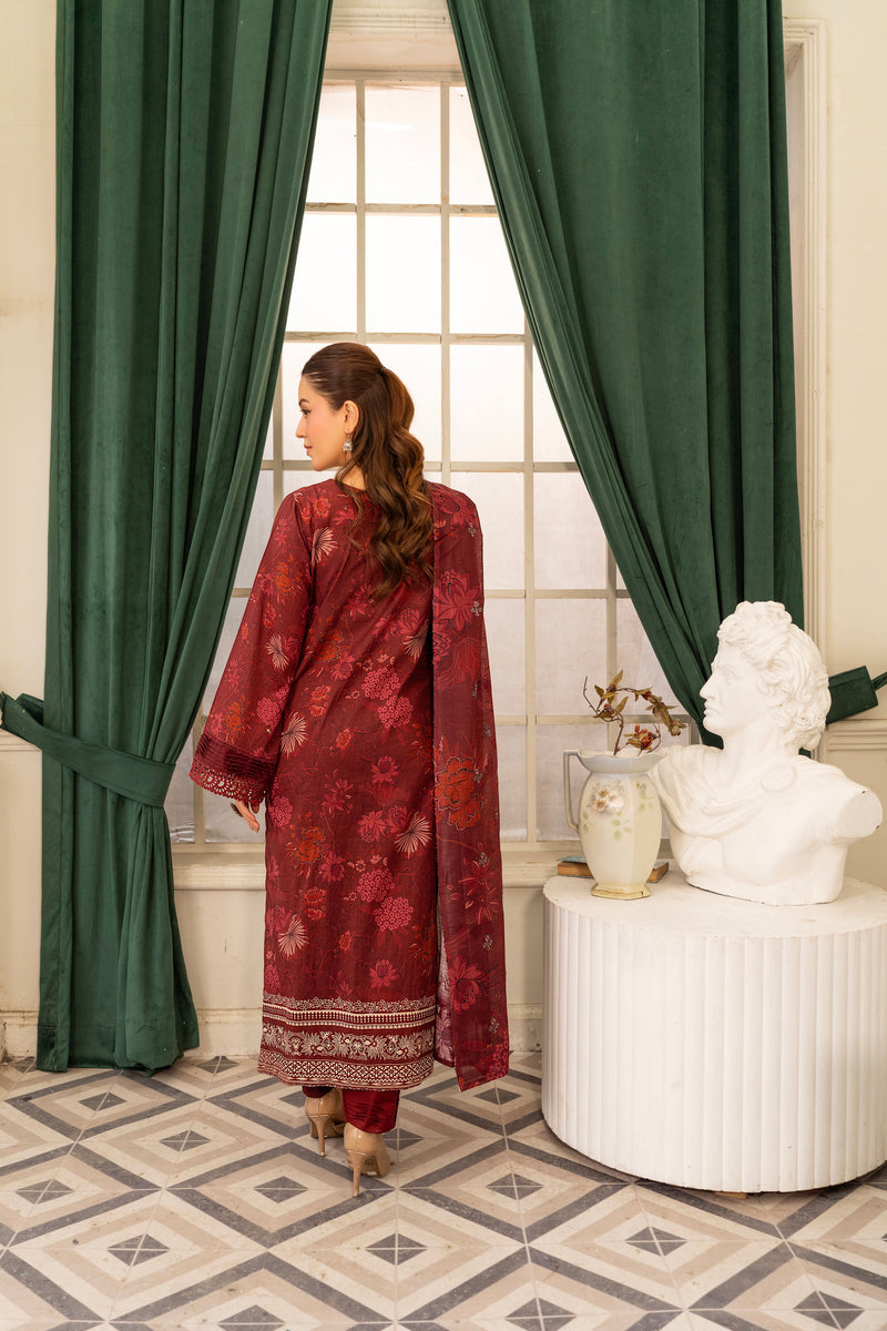 ZIVAAN - 3 PC UNSTITCHED