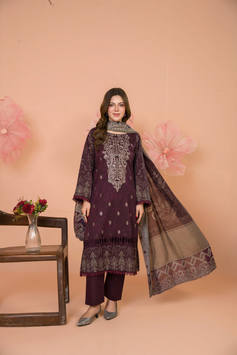 LAWNIQUE - 3 PC UNSTITCHED