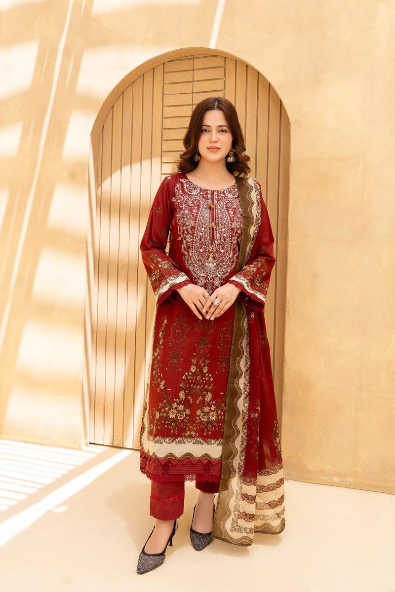 MAHZEL - 3 PC UNSTITCHED