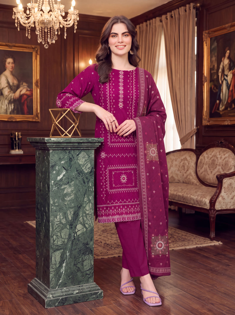 BLUSH– 3 PC UNSTITCHED